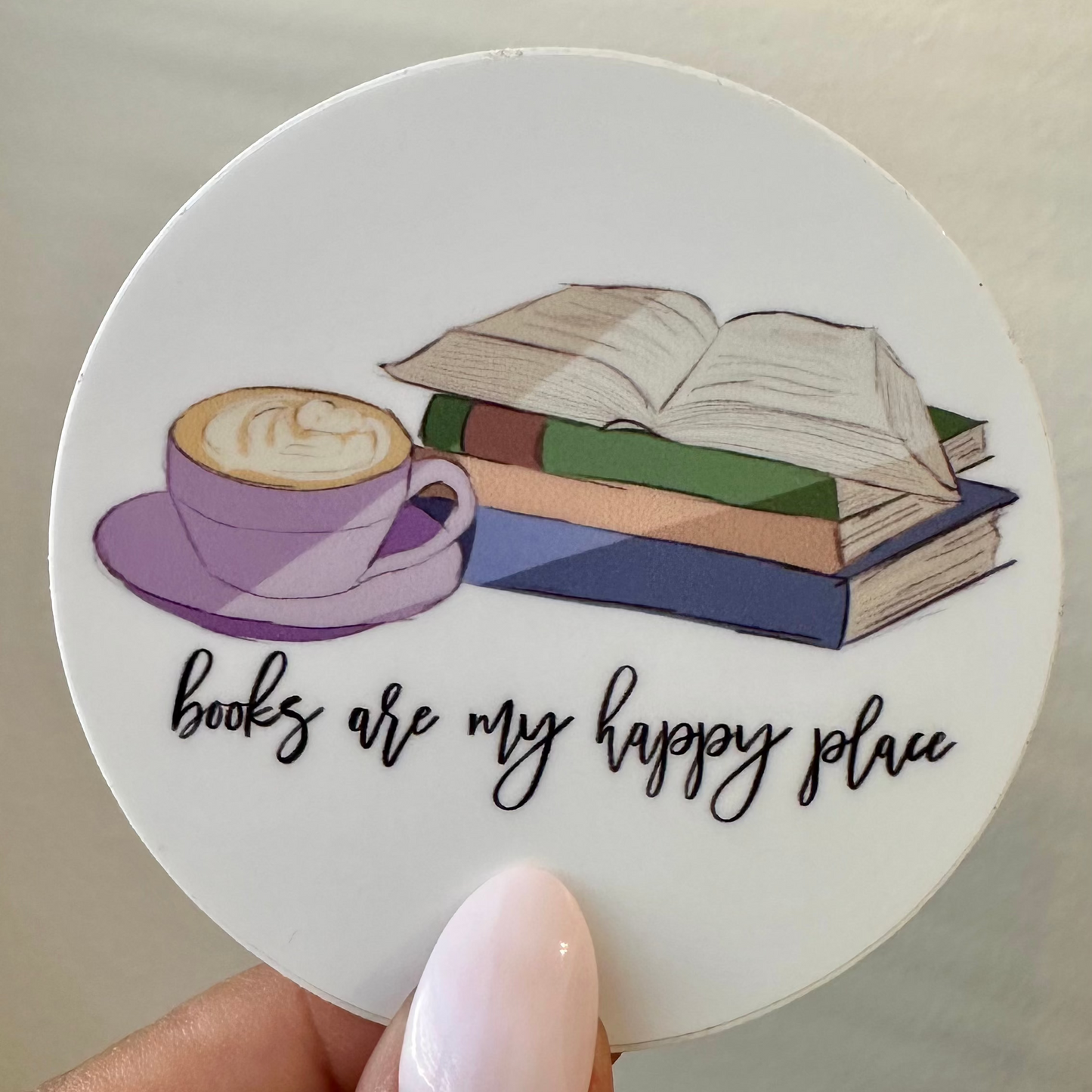 Books Are My Happy Place Vinyl Sticker