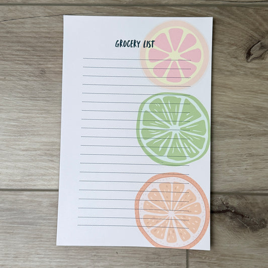 Citrus Grocery List Notepad